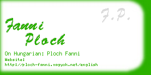 fanni ploch business card